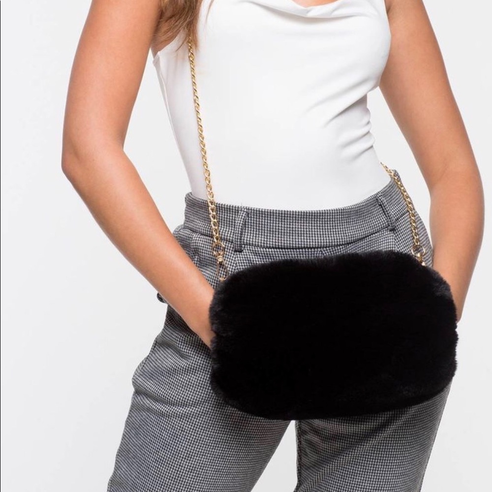 New faux fur purse
